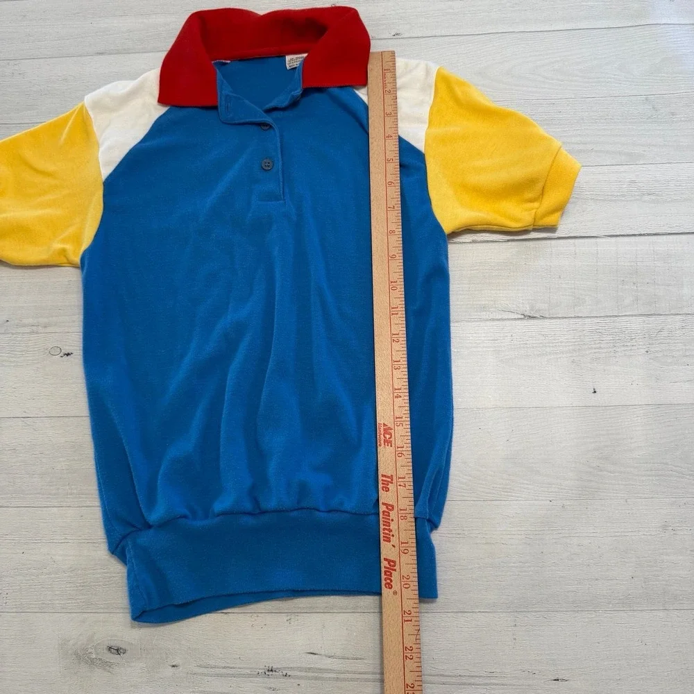 Vintage‎ boys red yellow blue colorblock polo shirt